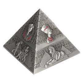 Metal Ashtray Innovative Decor Gifts Smoking Set Egyptian Pharaoh Pyramid shape Ornaments(Antique Tin )