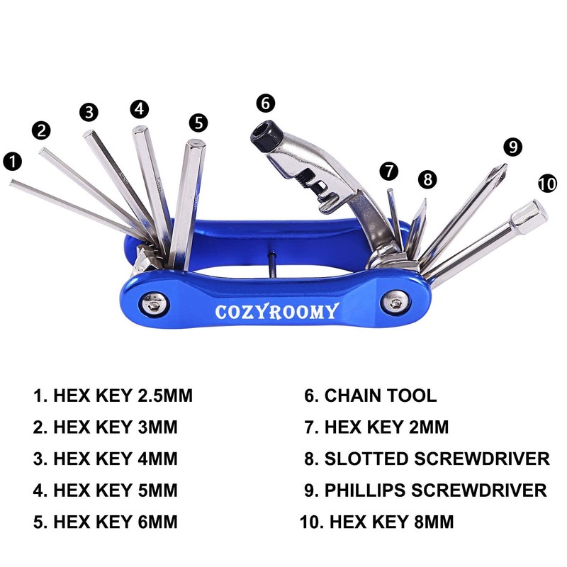 Cozyroomy multi-tool bicycle repair kit - bicycle tool set with