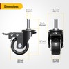 HOLKIE Stem Caster Wheels 2 inch Total Locking Casters Set