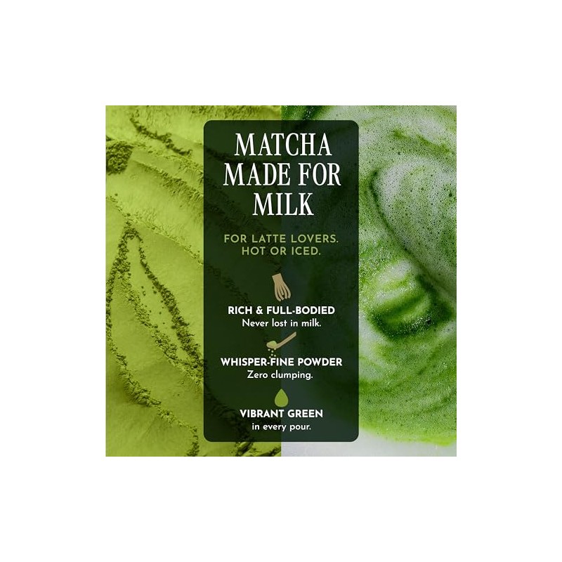 (Latte-Grade (1st harvest), 60g (60ml)) - Encha Organic Matcha (Latte-grade,