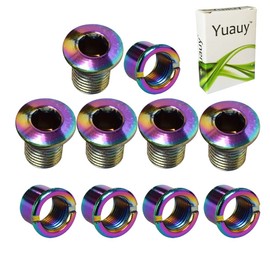 Yuauy 5 pcs Double Chainring Bolts Screws Colorful Disc Crankset Nuts Chainwheel Fit for Road Bike Mountain Bike MTB