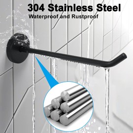 Rierdge Heavy Duty Wall Hooks, 15 CM/6 Inch Single Hook Coat Hook, Black Towel Hangers with Screws for Bathrooms, Kitchens, Garages, 4 PCS