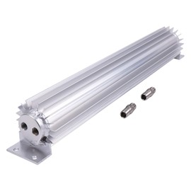 AIVWUMOT 18" Universal Finned Aluminum Dual Pass Transmission Trans Oil Cooler