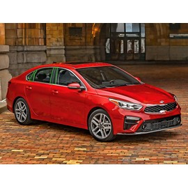 Rvinyl Pillar Post Pre Cut Window Trim Kits in Gloss Black Compatible with Kia Forte 2019-2024 - Adhesive Backs