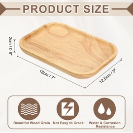 uxcell Bamboo Serving Tray, 7 x 5 Inch Square Wooden Trays Portable Serving Platters for Food Fruit, Snacks, Bread, Vanity, Weddings, Picnics, Khaki