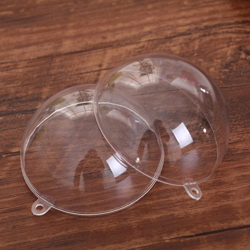 Christmas Empty Clear Balls Pendant: 15pcs Transparent Fillable Ball Xmas
