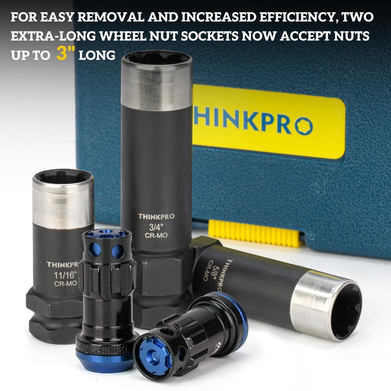 Thinkpro 7 Spline Lug Nut Socket Set,3 Piece 7 Point