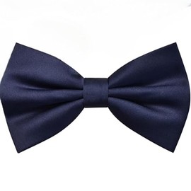 ZEYMINER Men Satin Bow Tie, Formal Tuxedo Suit Bowtie, Wedding Bow Tie, Children,Baby Boys & for Adults Adjustable Bowtie, Navy Blue, M-(kids,schoolers,teens)