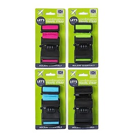 Lets Travel Luggage Strap With Combination Lock Travel Outdoors Bag Security Travel Accessory (2 PCS SET)