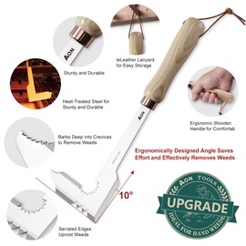 AON 2-Pack Weed Remover Tools & Manual Weeding Tool, Garden Weeder & Dandelion Removal Tools, Ergonomic Root Puller for Effortless Lawn, Patio Weeding, Block Paving & Driveway Cleaning