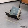 Fabulaxe 9-In Foldable Magazine Rack, Book Basket, Farmhouse Letter Organizer,