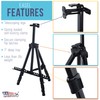 U.S. Art Supply 66" Black Metal Tripod Easel Display -