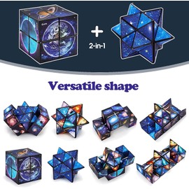 FLAFARY Toys for Boys Age 8-12 Gifts for Boy Girls, Infinity Cube Fidget Toy for Kids Ages 8-10 Educational Star Cube for Boys Girl Toys 10-12 Years Old Birthday Presents Gift Ideas(Starry Sky)