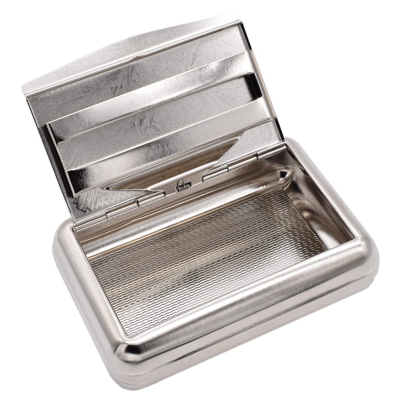  1oz Stainless Steel Polished Tobacco Tin with Paper Holder,