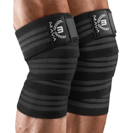 Mava Sports Mava Sports Knee Wraps (Pair) for Men & Women | Ideal for Cross Training, WODs, Gym Workouts, Weightlifting, Fitness & Powerlifting | Knee Straps for Squats | 72" Compression & Elastic Support