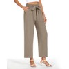 Neer Women's Linen Wide Leg Long Pants with Pocket Elastic