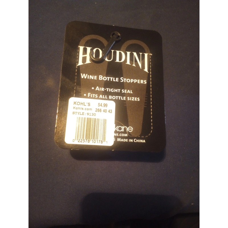 Houdini 2 PACK Houdini Wine Bottle Stoppers Random Color Packs