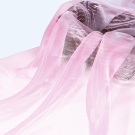 Manyshofu Pink Organza Fabric by The Yard - 60 Inch Wide, 2 Yard Soft Sheer Organza Fabric Silky Organza Tulle Fabric for DIY Wedding Dress Bridal Decorations Fashion Craft