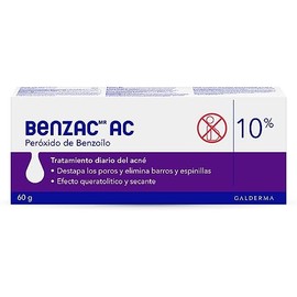 Benzac AC 10 1 pz 60g Gel para Barros y Espinillas Auxiliar en el Tratamiento del Acn Causado por la Bacteria C.Acnes Formulado con Perxido de Benzolo