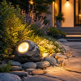 Solar Rock Light for Outdoor Landscaping – Waterproof Stone-Style Spotlight for Garden, Yard, Pathway & Patio Décor