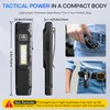 EDC Tactical Flashlight,1500 Lumen Flat Flashlights Rechargeable,Dual-Switches LED Small Flashlight