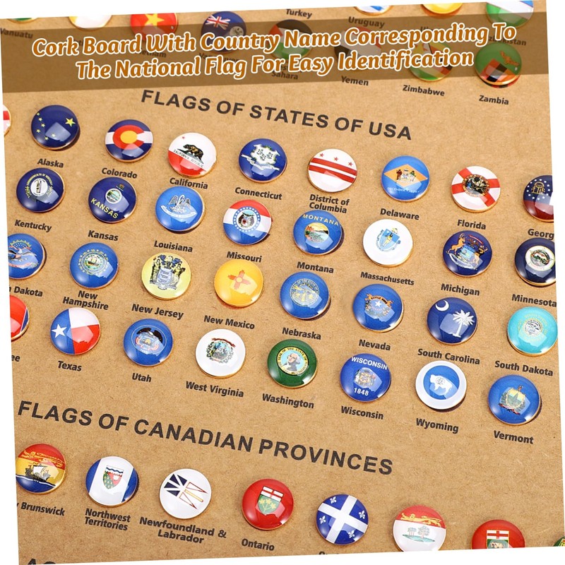 Operitacx 291 Pcs Flags Push Pins, National Flag Pins thumb