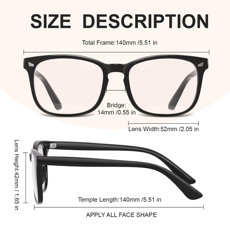 hunsquer Blue Light Glasses for Woman/Men Computer Blue Light Glasses