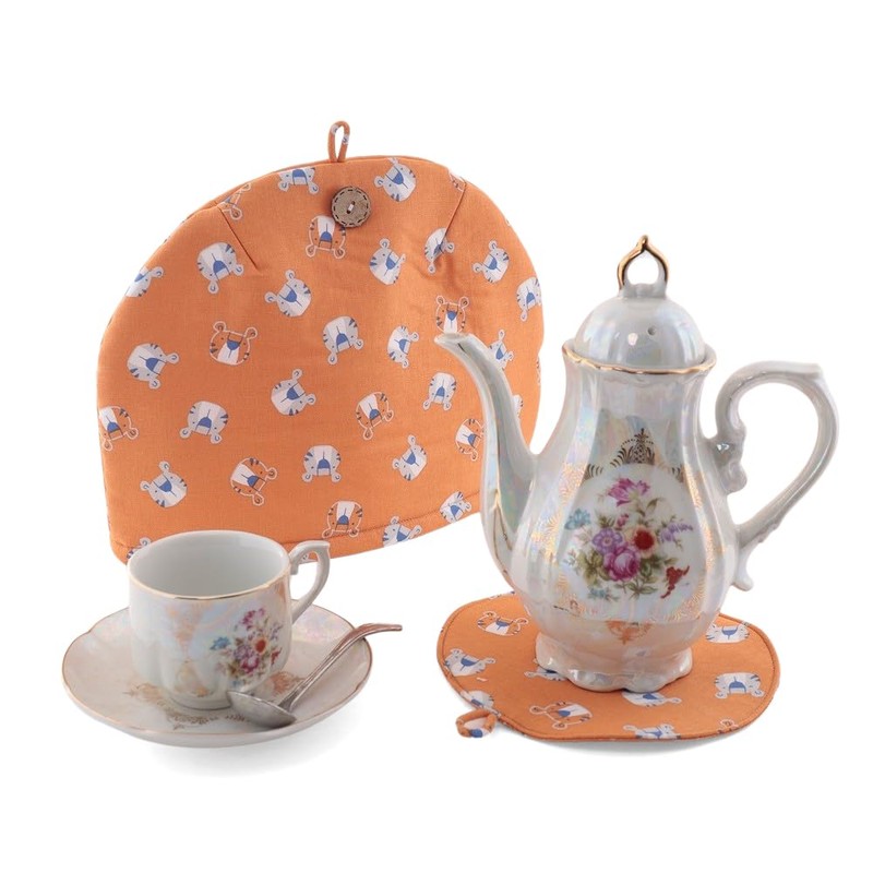 Stylish Scandinavian Style Teapot Cover, Red Style, Earl Gray, Artisan