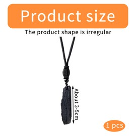 Black Tourmaline Necklace, Tourmaline Stone Real, Pendant Raw Stone, Protective Stone Against Negative Energy, Healing Stones Chain, Black Tourmaline, Obsidian Treasure Pendant with Black Cotton Band