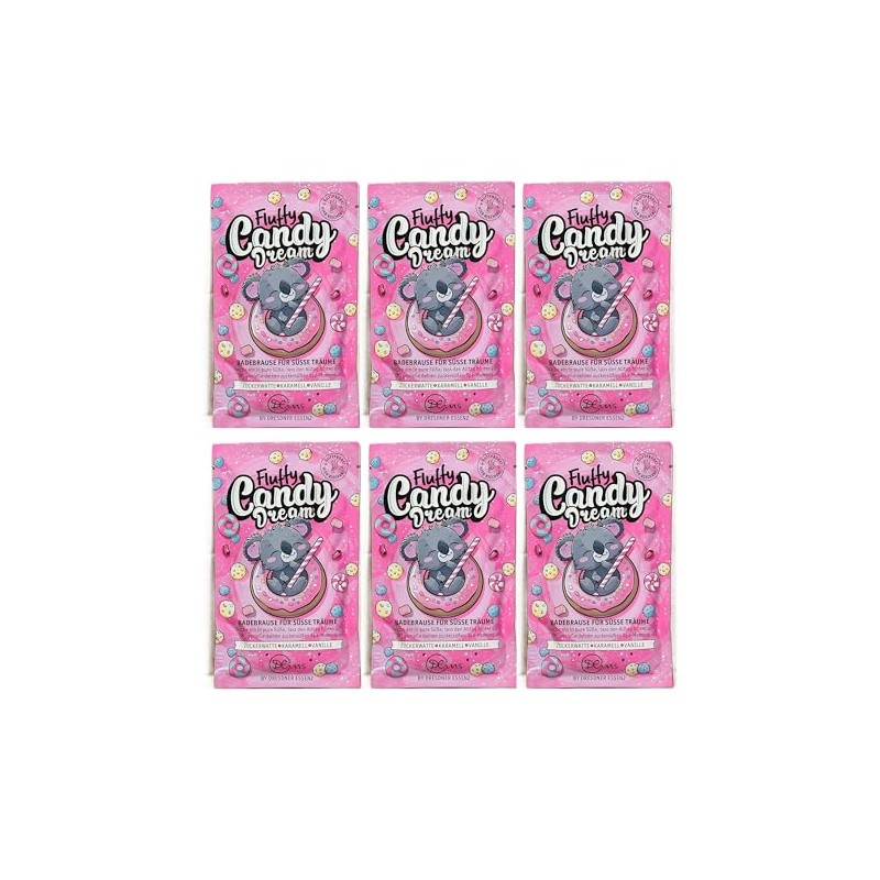 6er Pack Dresdner Essenz Badebrause Fluffy Candy Dream für süße