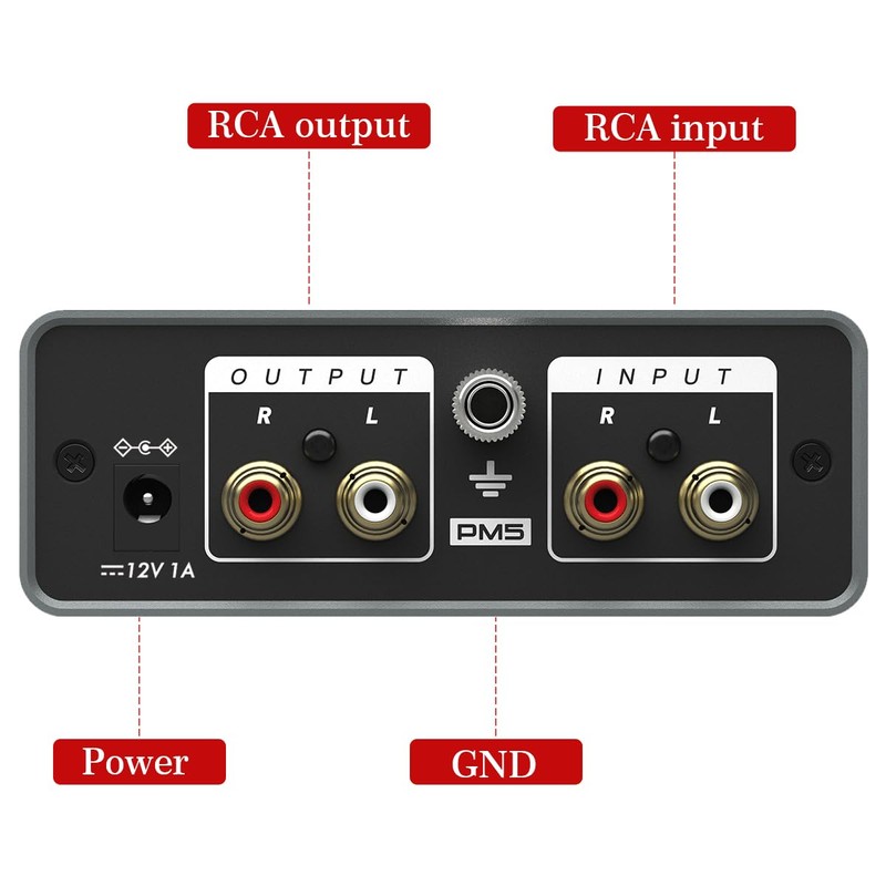 MANAYO Adjustable Gain Phono Preamp for MM Turntables, Professional Mini