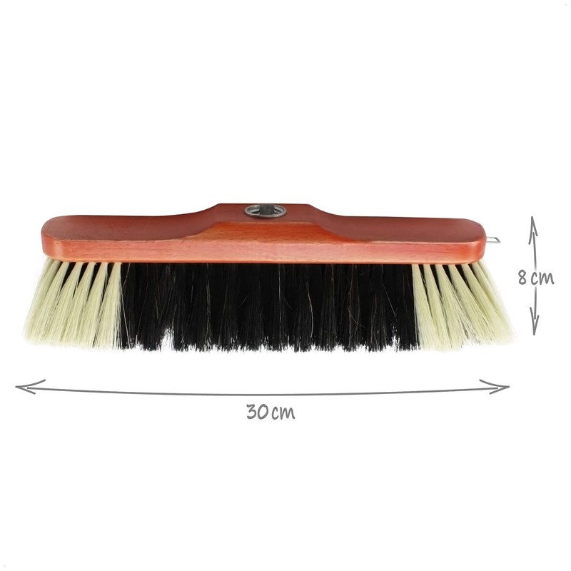 com-four® 2x Broom with horsehair mix for outdoor - Soft