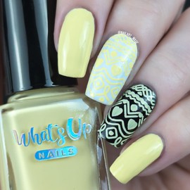 Whats Up Nails - Egg Crasher Stamping Polish Yellow Creme Lacquer for Stamped Nail Art Design 7 Free Cruelty Free Vegan