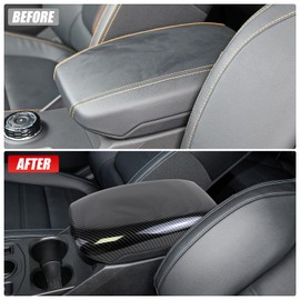 GafeSkui Center Console Armrest Cover Compatible with Ford Ranger 2023-2025 Interior Accessories Carbon Fiber Center Console Cover