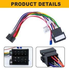 SIGANDG 16 Pin ISO Adapter Cable Car Radio Plug 16 Pin to ISO Female for Android Car Radio ISO Standard Socket with Steering Wheel Control Lines and Reverse Control Line