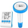 Efeng Wireless Floating Pool Thermometer with Indoor Hygrometer,Large LCD,IPX8 Waterproof