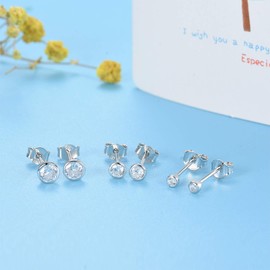 Small Stud Earrings for Women Men Girls – Earrings Silver 925 Gold Silver Tiny Round Cubic Zirconia Sterling Silver Stud Earrings CZ Small Cartilage Tragus Earrings (2/3/4/5 mm), Cubic Zirconia, Cubic