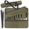 QIQU Army Green Chef Knife Bag With 10 Slots Cutlery