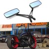 DREAMIZER 8mm/10mm Black Motorcycle Universal Rectangle Rear View Side Mirrors