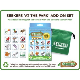 SEEKERS Scavenger Hunt Game Add-On Pack - At The Park. Fun For Children All Ages. Outdoor Nature Treasure Hunt. Ideal For Sensory Play & Travel. Outdoor Games for Kids. Magnetic Board Sold Separately.