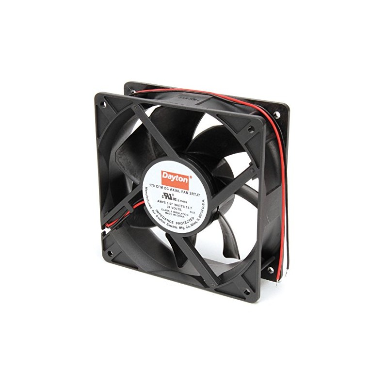 Dayton Square Axial Fan, 4-11/16" Width, 4-11/16" Height, 24VDC Voltage
