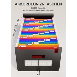 ABC life Document Folder A4 26 Compartments Expanding Folder Sorting Folder Colourful File Organiser Folder Desk Organiser Briefcase Folder Document Bag Folder Organiser with Colourful Labels