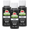 Apple Barrel Acrylic Paint, Black (Pack of 3) 2 oz,