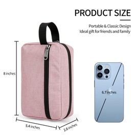 XQXA Toiletry Bag for Men, Hanging Dopp Kit Water Resistant Travel makeup Bag for women, Mens Travel Bag Shaving Bag for Toiletries Accessories (Pink)