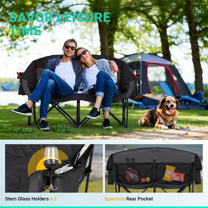 Overmont Oversized Double Camping Chair for Adults Supports up to