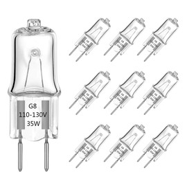 G8 Halogen Light Bulbs 35W 120V G8 Base 2Pin Dimmable Xenon Bulb T4 JCD Type Warm White 2700K for Kitchen Hood, Landscape Lights, Desk and Floor Lamps, Wall Sconces (10 Pack)