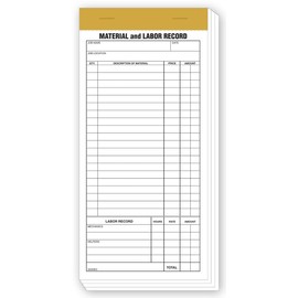 5Forms 230 Compact Material & Labor Records 4 1/4 x 8 1/4" Qty 1000