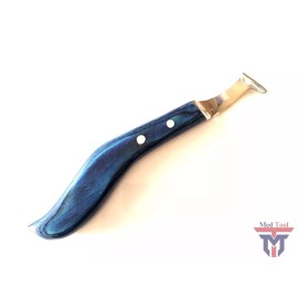 MD Super Sharp Hoof Knife, Blue Color Wooden Handle, Stainless Steel Blade