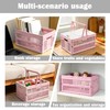 Daixers Foldable Small Plastic Baskets with Lids and Handles for