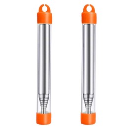 Blow Fire Tube, Stainless Steel Collapsible Pocket Bellows Blowing Tube Tool for Camping Cooking Campfire Survival